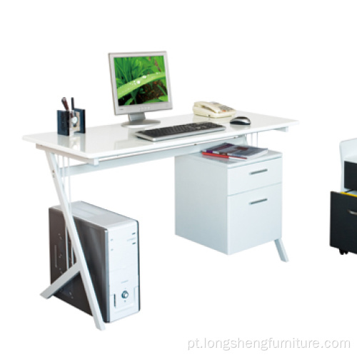 Mesa de madeira para computador de escritório com arquivo